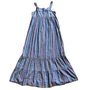 Cat and Jack Girls Size XL 14/16 Striped Maxi Summer Sun Dress Blue Cotton Blend